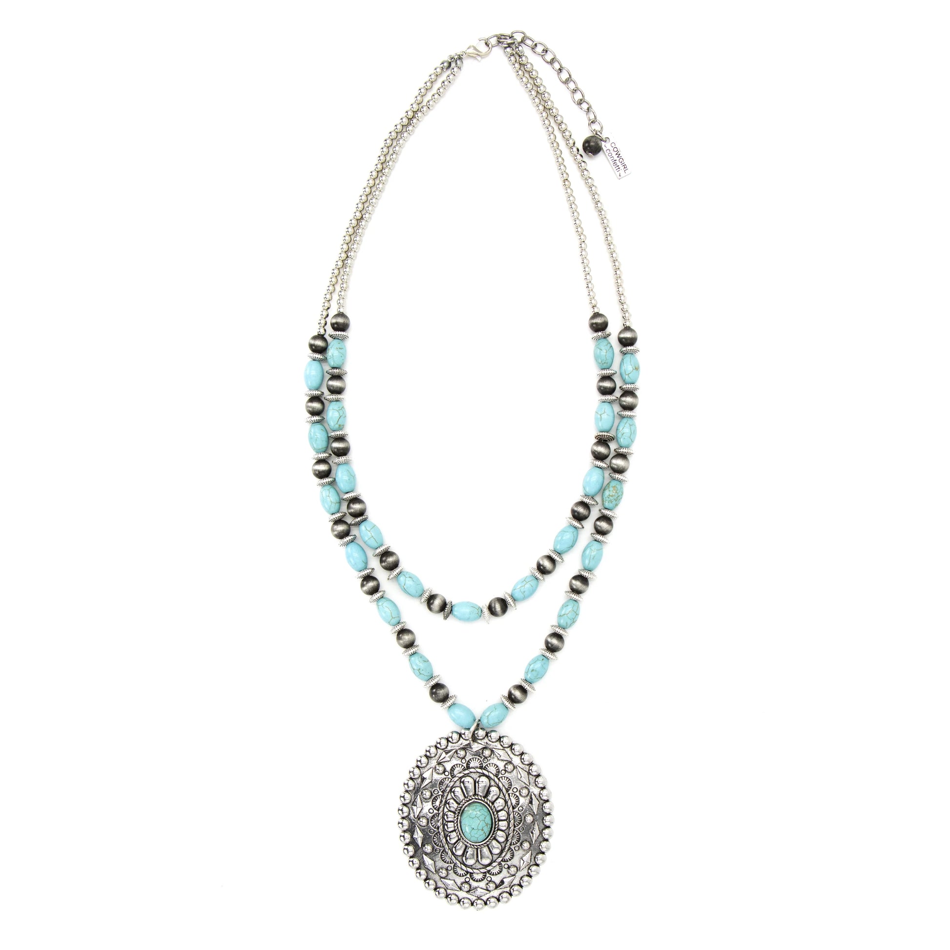Turquoise beaded necklace, ccnec52