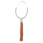 Necklace with turquoise stone and leather tassel