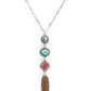 Close-up of ccnec71 necklace with colorful gemstones