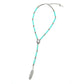 Turquoise beaded feather necklace