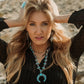 Woman with turquoise jewelry, lifestyle image