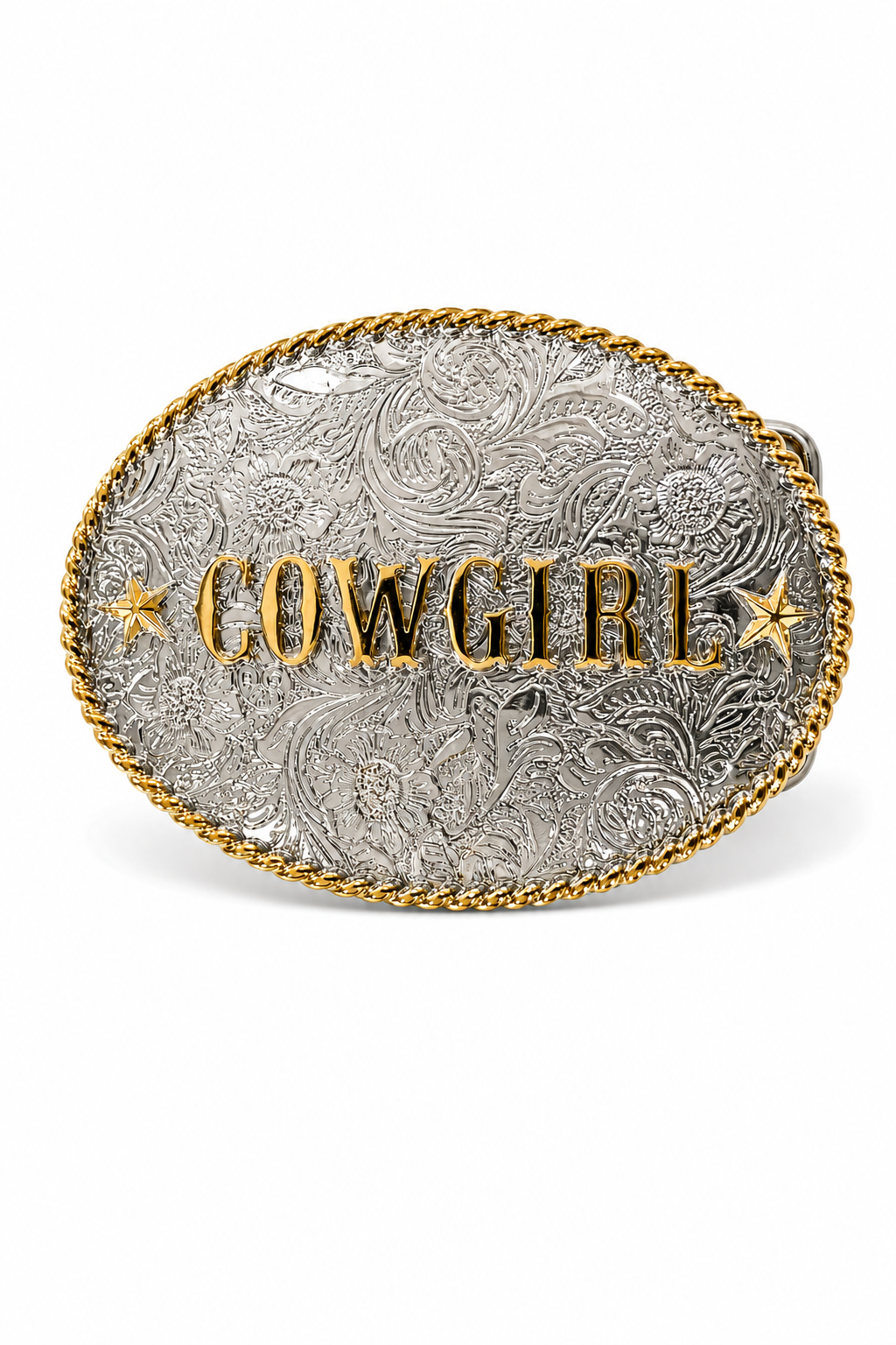 Annie Leather Belt with Cowgirl Buckle & Star Conchos in Brown - Bourbon Cowgirl Exclusive