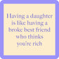 Quote about daughters in purple text on a light yellow square.