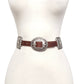 Western Alternating Concho Belt in Genuine Cowhide Leather