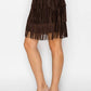 Short Layered Fringe Tiered Skirt – 4845BROWN