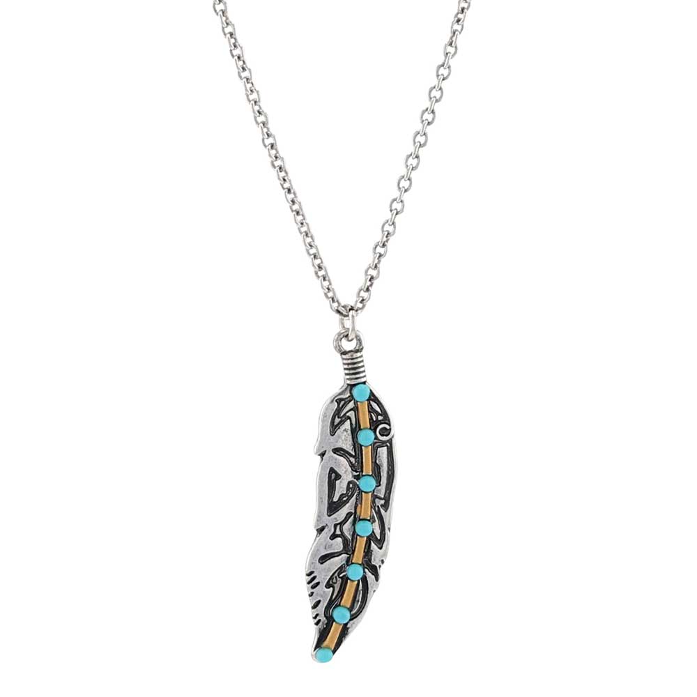 e-bynder-ANC5922 Feather Pendant Necklace