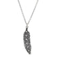 ANC5922 silver feather necklace
