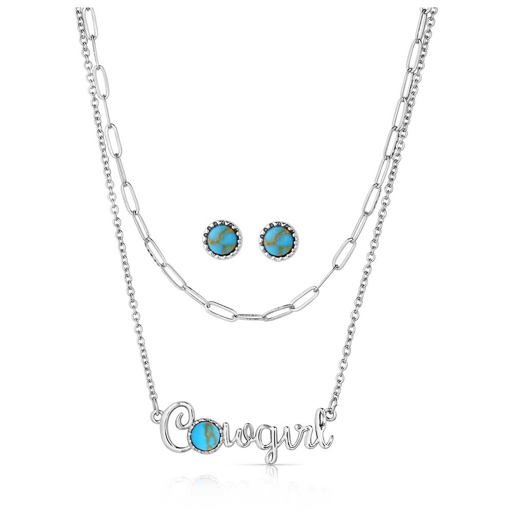 Cowgirl necklace and earring set - CSTJS5995