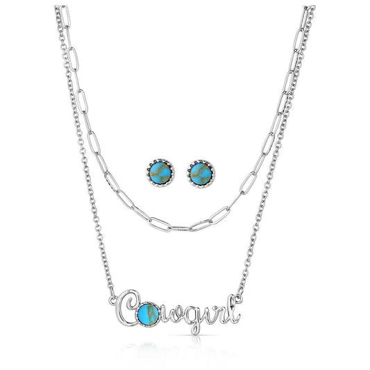 Cowgirl necklace and earring set - CSTJS5995