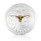 e-bynder-SCF384S silver western buckle with gold steer head