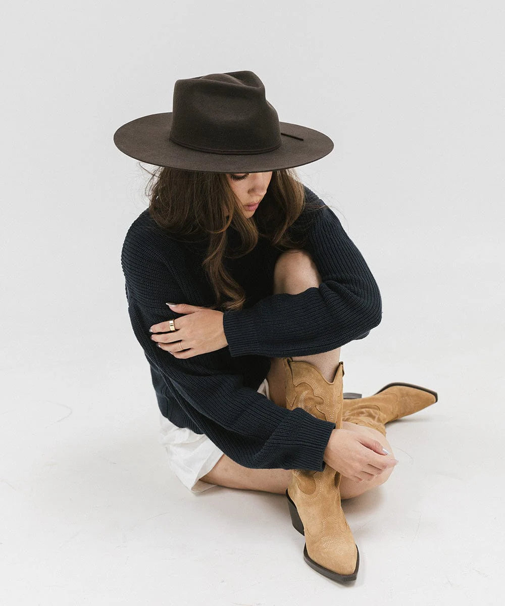 Emery Rancher Fedora Dark Brown Hat by Gigi Pip | Bourbon Cowgirl