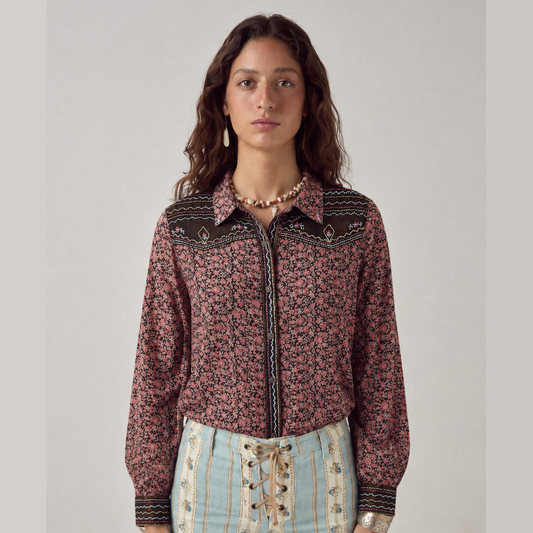 Lilac Wine Keith Shirt by Maison Hotel