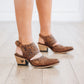 Burnt caramel leather Robin Mule cowboy bootie