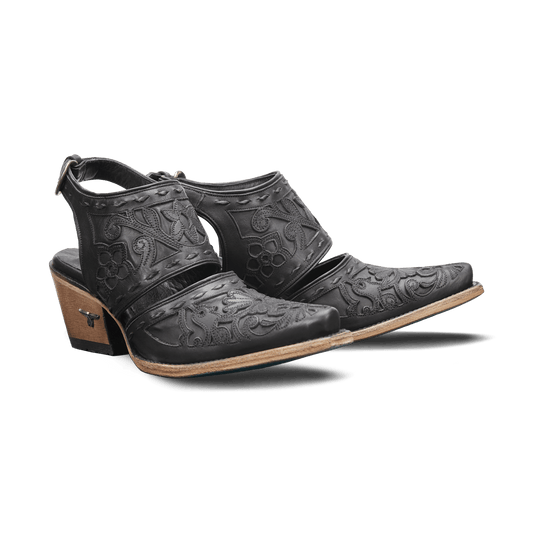 Black leather Robin Mule Pumanegro PS1 shoes