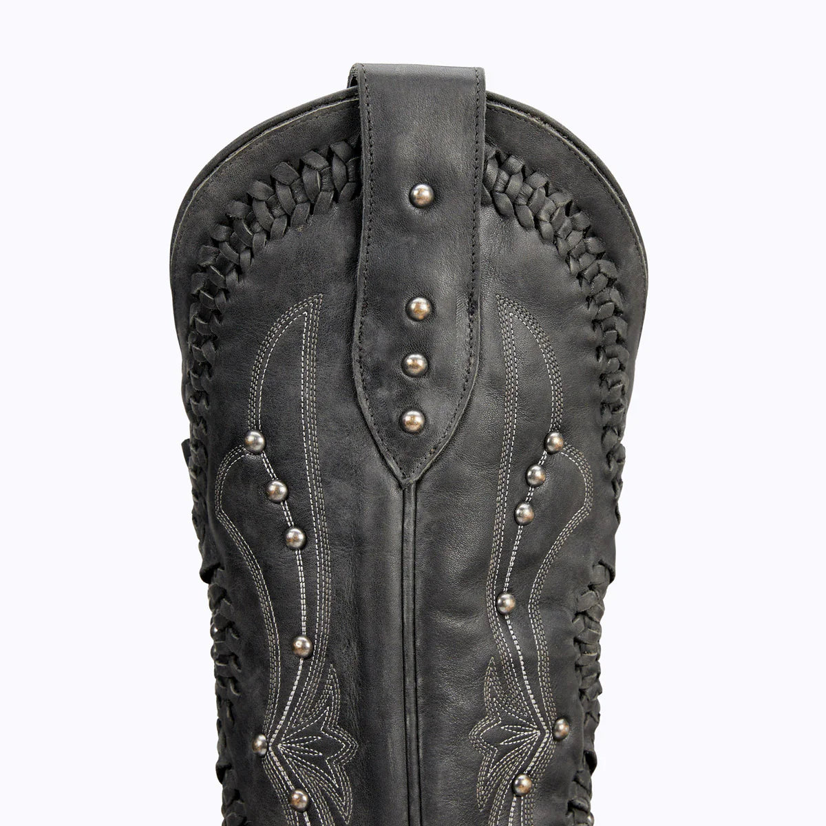 Cossette Distressed Jet Black Cowboy Boot