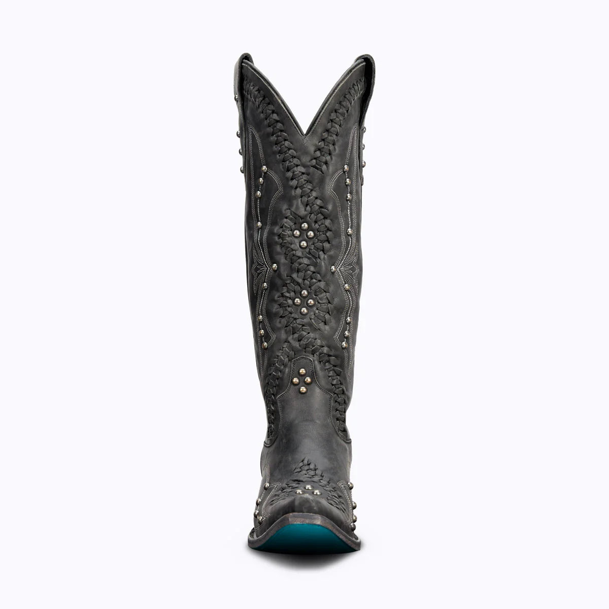 Cossette Distressed Jet Black Cowboy Boots