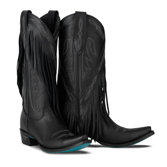Jet Black Senita Falls Fringe Cowboy Boots