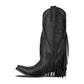 Black fringed Senita Falls cowboy boot
