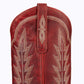 Smoldruby Lexington red leather cowboy boot detail