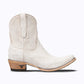 White Lexington Bootie with ceramic crackle
