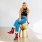 Woman in Lexington Smoldering Ruby bootie