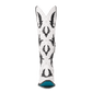 White & black Reverie Newsprint PS2 Cowboy Boot