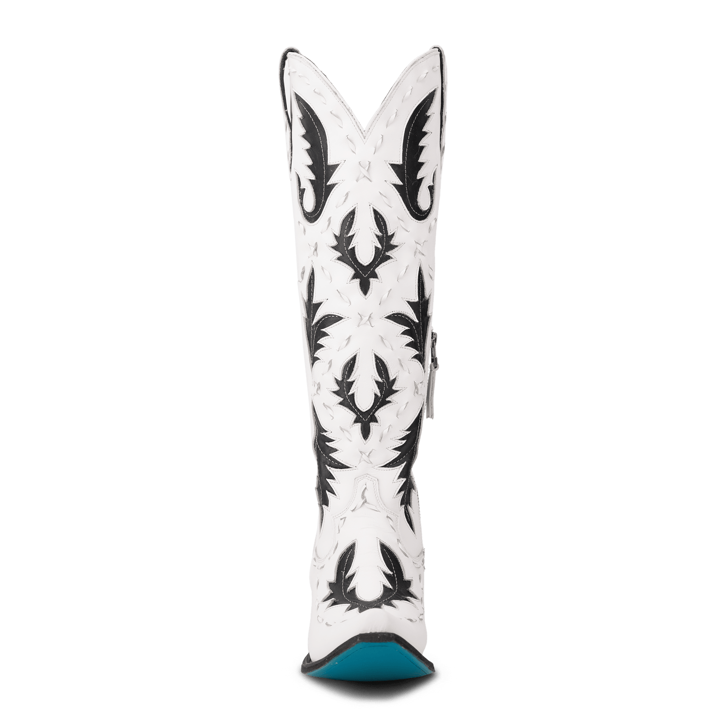 White & black Reverie Newsprint PS2 Cowboy Boot
