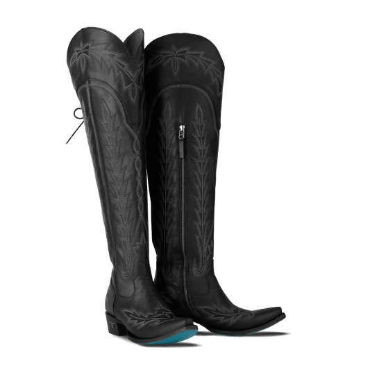 Jet black Lexington OTK boots