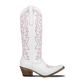 White and neon pink cowboy boot