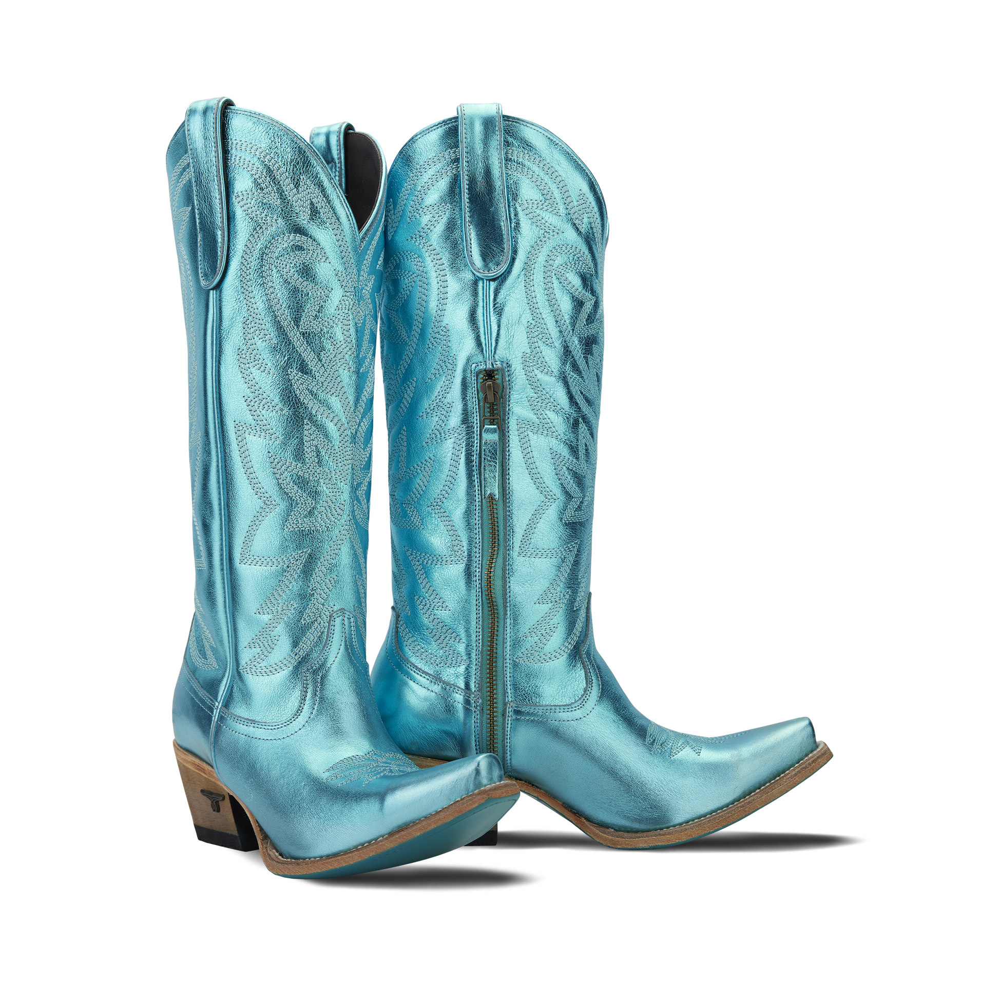 Blue metallic Smokeshow cowboy boots