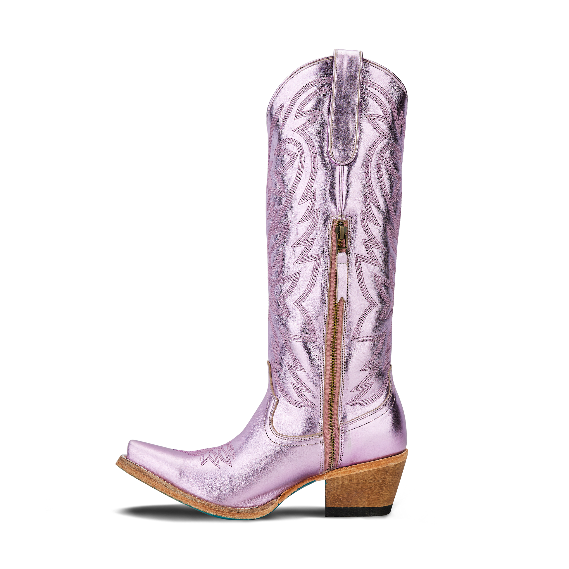 Lavender metallic cowboy boot