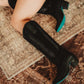 Jentry Knee High Boot - Jet Black & Soft Black Suede