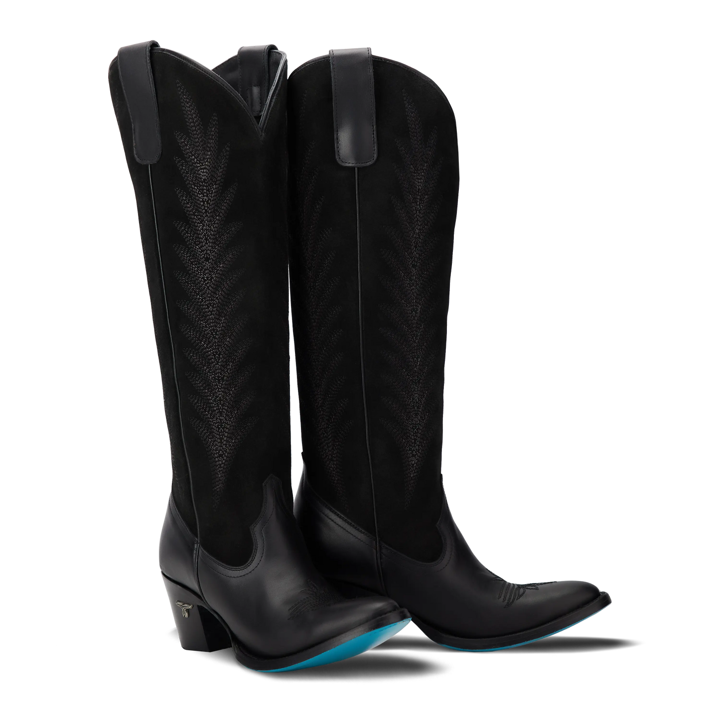 Jentry Knee High Boot - Jet Black & Soft Black Suede
