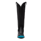 Jentry Knee High Boot - Jet Black & Soft Black Suede