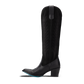 Jentry Knee High Boot - Jet Black & Soft Black Suede