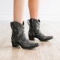 Distressed Jet Black Cossette Bootie
