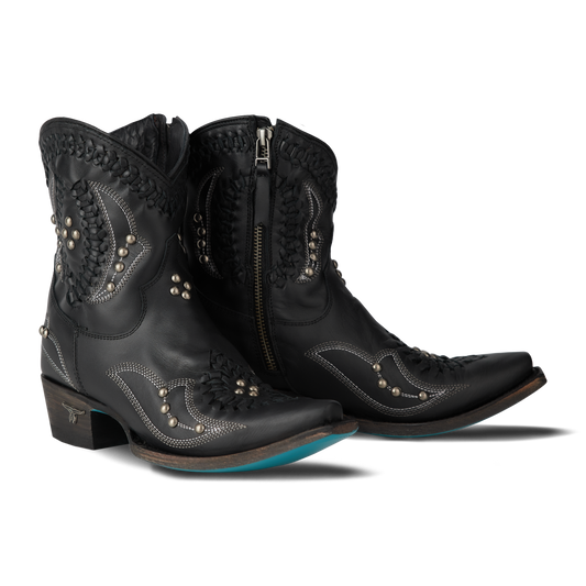 Black Cossette Bootie