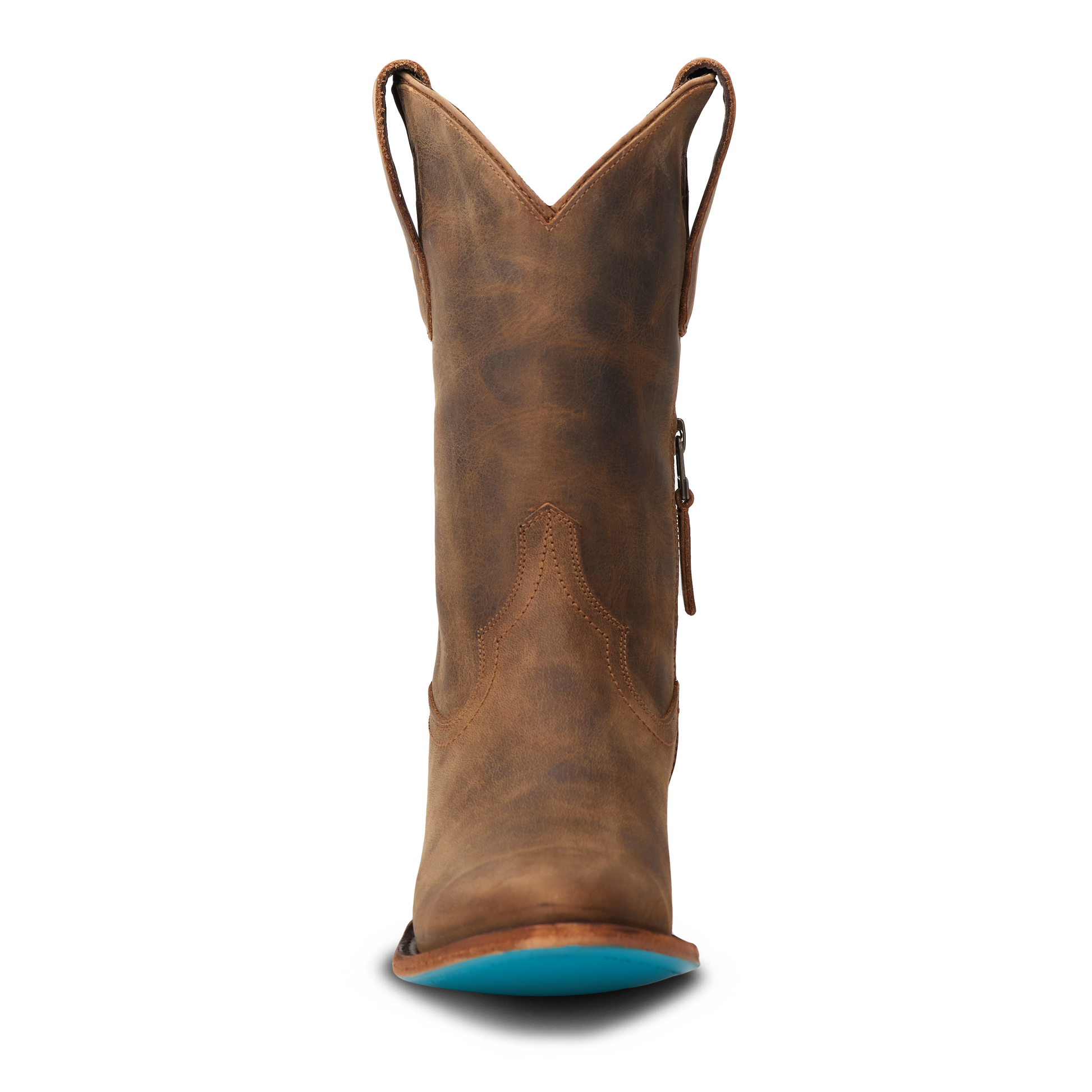 Burnt caramel leather Plain Jane midi boot
