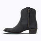 Matte black Plain Jane bootie with zipper