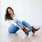 Plain Jane Bootie by Lane Boots Cognac| Bourbon Cowgirl