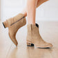 Plain Jane Bootie - Latte Suede