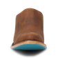 Burnt caramel mule low heel shoe with blue sole