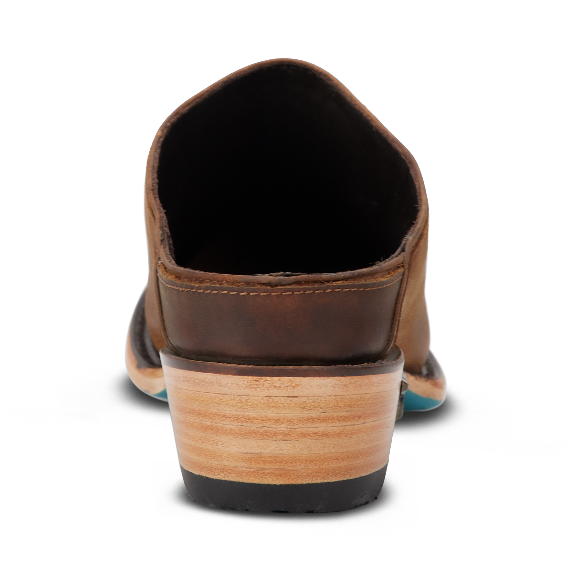 Burnt caramel low heel mule shoe