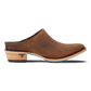 Burnt caramel leather mule low heel