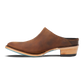 Burnt caramel leather mule low heel shoe
