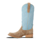 Saratoga Square Boot - Latte Suede and Powder Blue