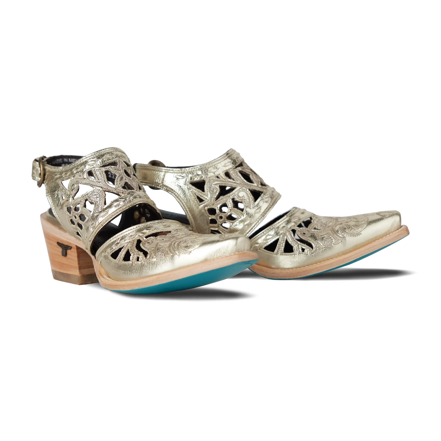Robin Cut Out Slingback Mule - Champagne Metallic