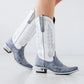 Lexington Boot - Washed Denim/Matte White