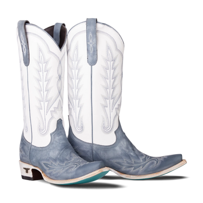 Lexington Boot - Washed Denim/Matte White
