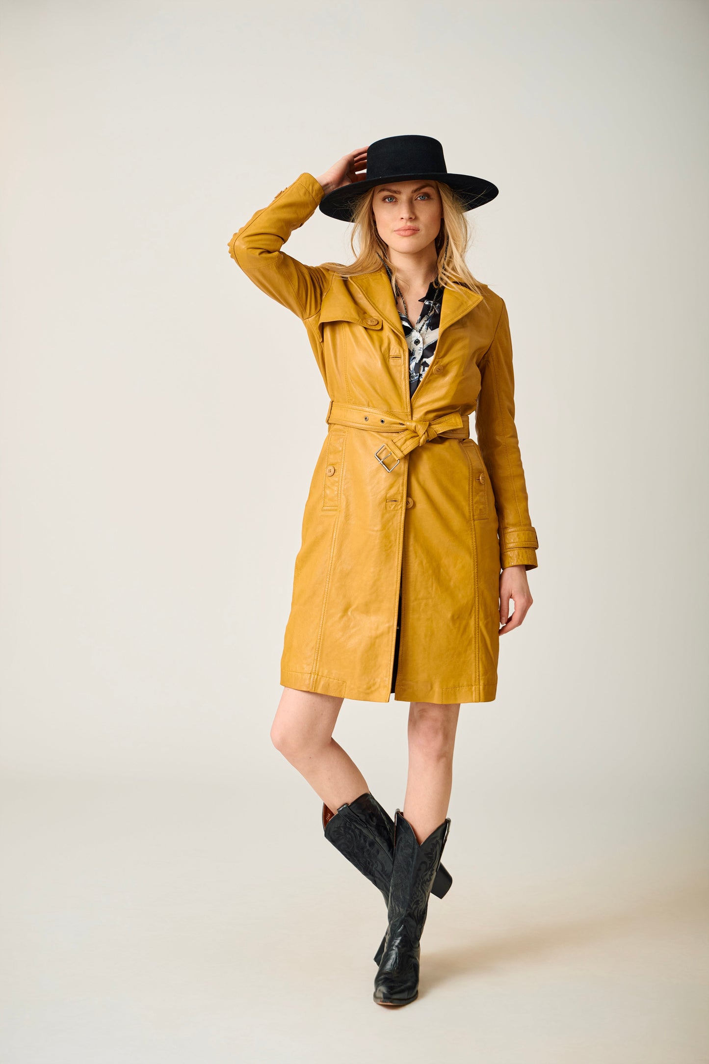 Leah CF Leather Trench
